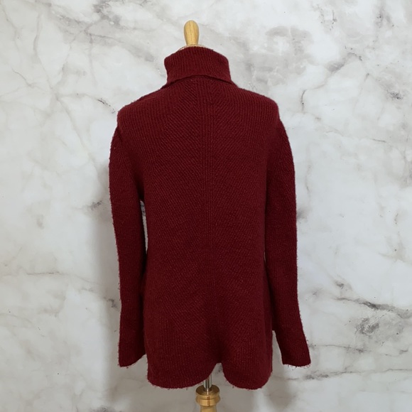 Sweet Romeo Wine Red Ribbed Turtleneck Tunic Sweater - Picture 9 of 9